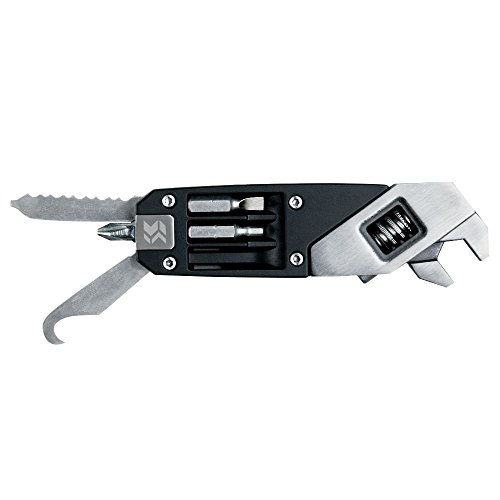 swiss tech 瑞士科技 st41070黑色 拉絲不銹鋼七合一可調(diào)節(jié)扳手工具 車友野營(yíng)必備